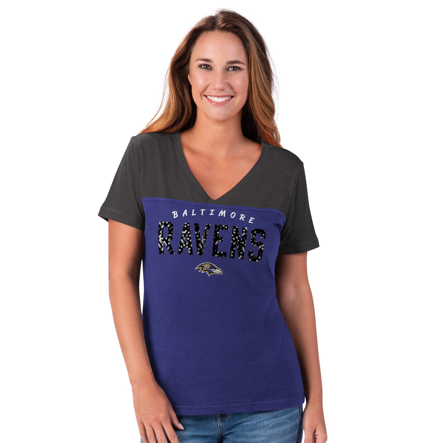 Baltimore Ravens The Run Down V-Neck T-Shirt by G-III