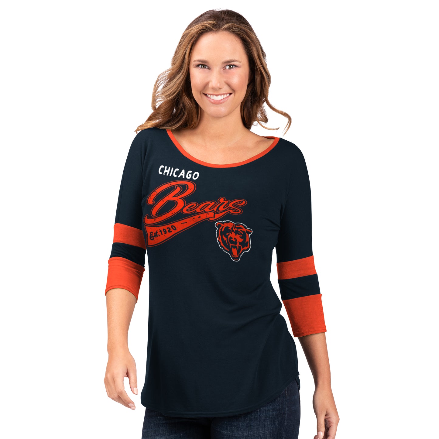 Chicago Bears Game Changer Womens 3/4 Sleeve - Navy