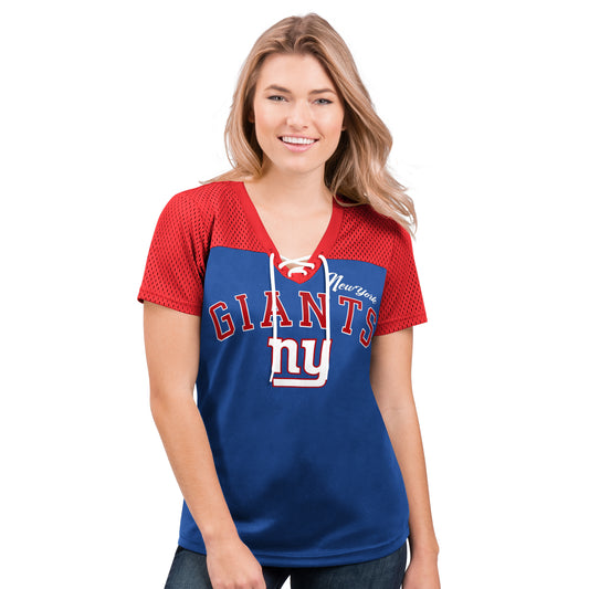 New York Giants Shuffle It Womens Mesh T-Shirt - GIII - Blue