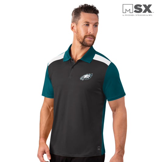 Philadelphia Eagles MSX Challenge Primary Performance Polo - Black/Green