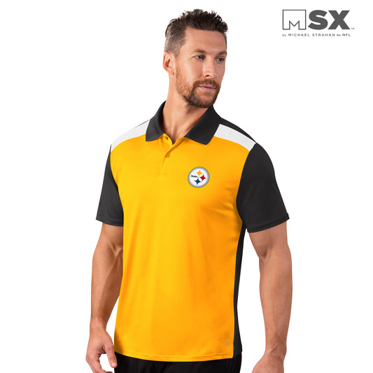 Pittsburgh Steelers MSX Challenge Primary Performance Polo - Gold / Black