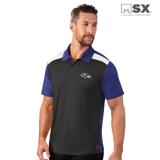 Baltimore Ravens MSX Challenge Primary Performance Polo - Black/Purple