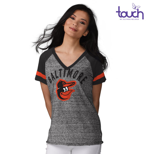 Baltimore Orioles Touch by Alyssa Milano Women's Double Play V-Neck T-Shirt