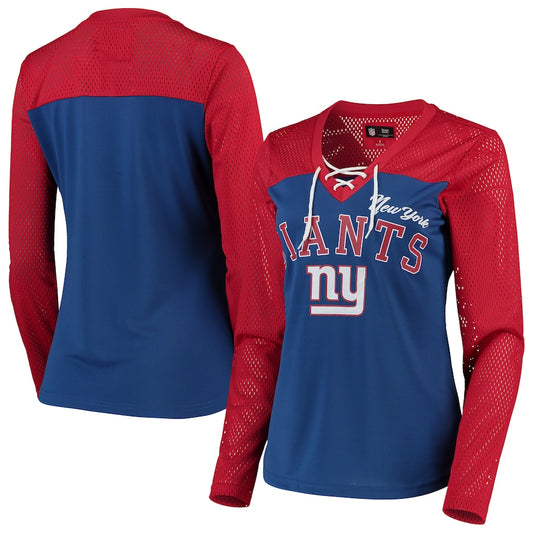 New York Giants Laces Out Women's Long Sleeve Shirt - GIII