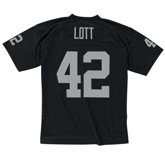 Los Angeles Raiders #42 Ronnie Lott Mitchell & Ness Legacy Mens Jersey - Black