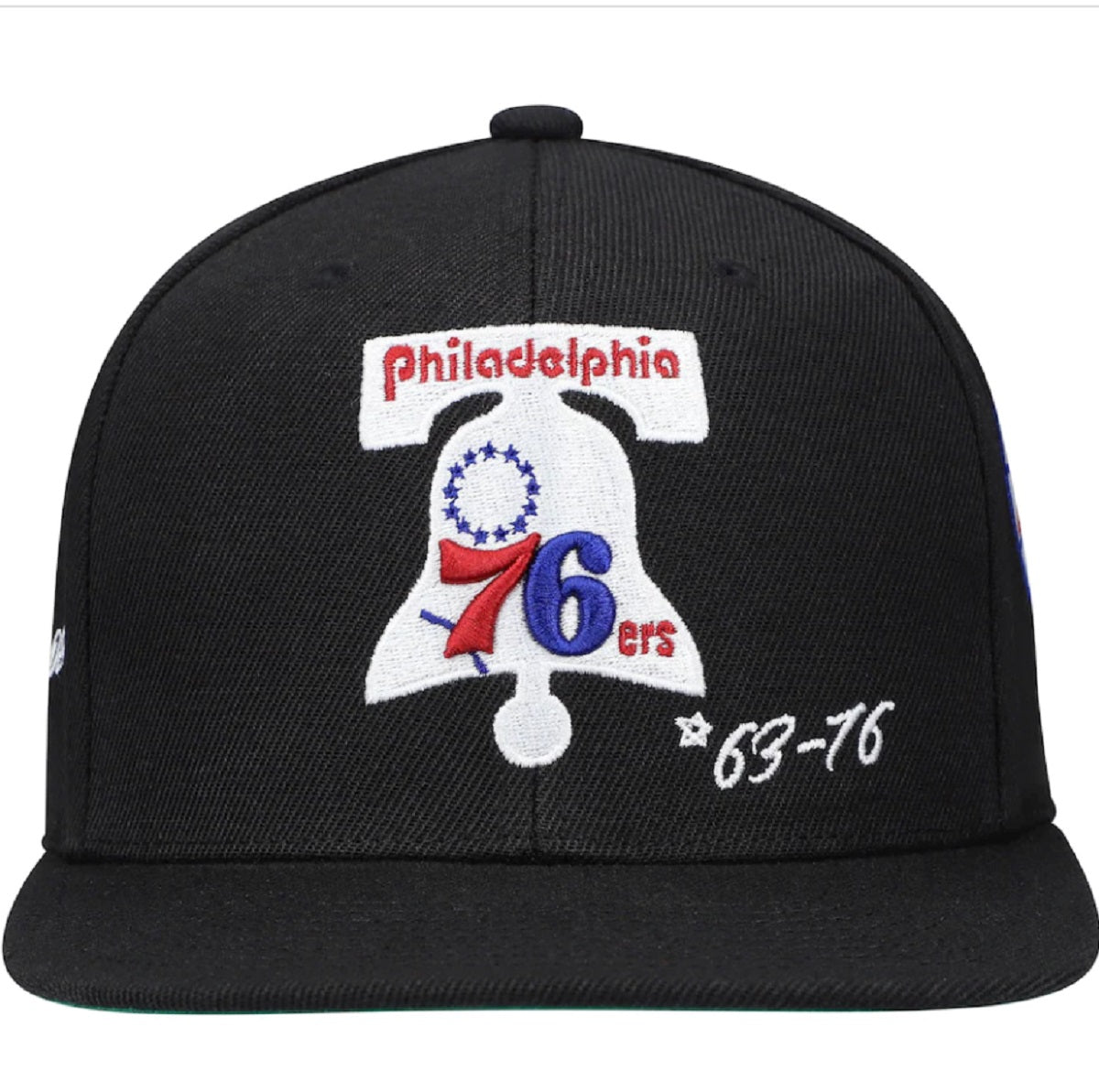 Philadelphia 76ers Mitchell & Ness Hardwood Classics Timeline Fitted Hat - Black