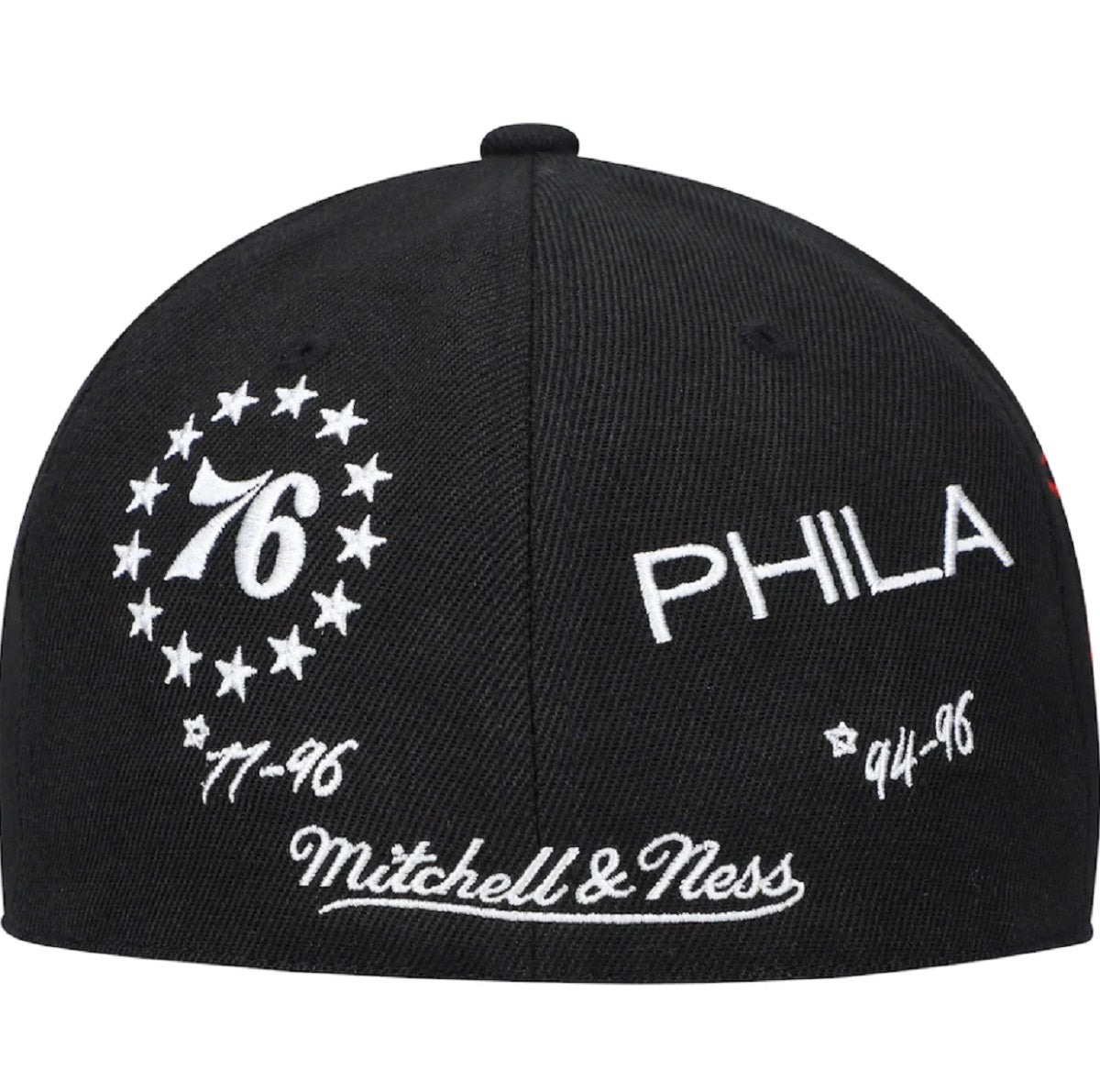 Philadelphia 76ers Mitchell & Ness Hardwood Classics Timeline Fitted Hat - Black