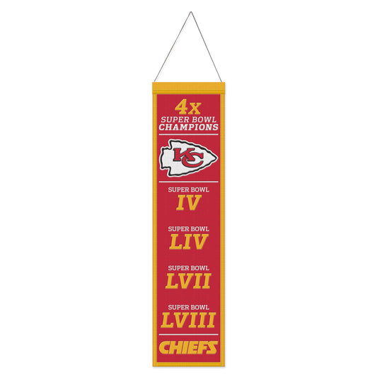 Kansas City Chiefs  Wincraft 4-Time Super Bowl Champions Legacy Wool Banner