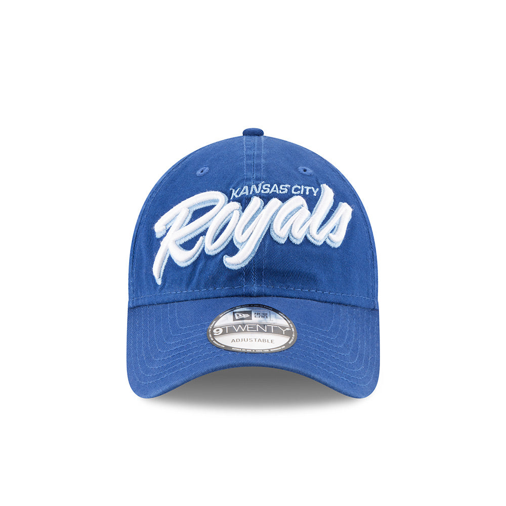 Kansas City Royals Blue New Era MLB Core Script 9TWENTY Adjustable Hat