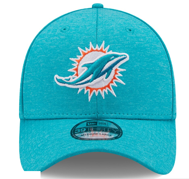 Miami Dolphins New Era Shadowed Team 39THIRTY Flex Hat - Aqua