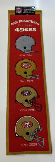 San Francisco 49ers Team Evolution Heritage 8 X 32 Wool Banner