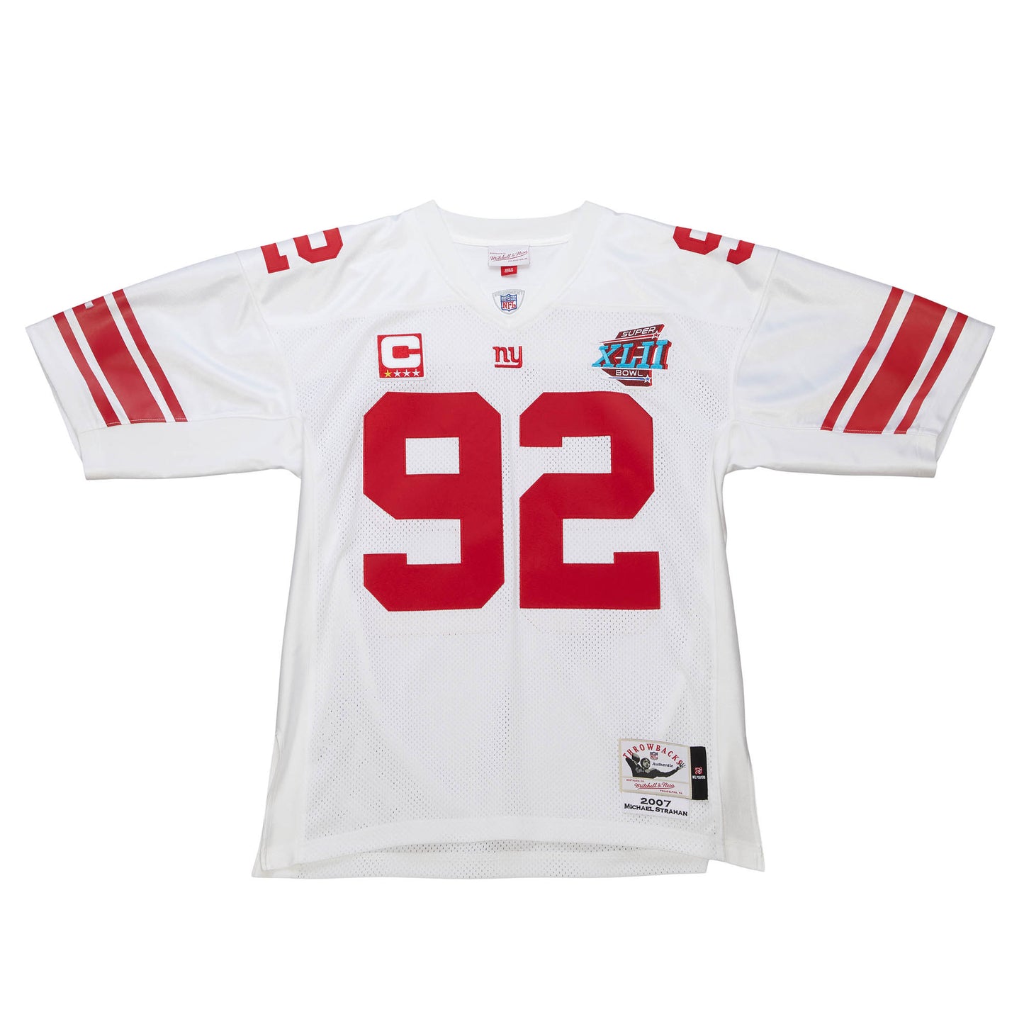 New York Giants Mitchell & Ness # 92 Michael Strahan 2007 Authentic Jersey-White