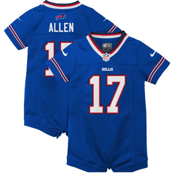 Buffalo Bills Nike #17 Josh Allen Infant Jersey Romper