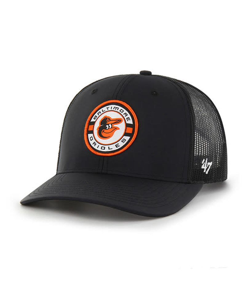 Baltimore Orioles Black '47 Brand Berm Trucker Mesh Snapback Hat