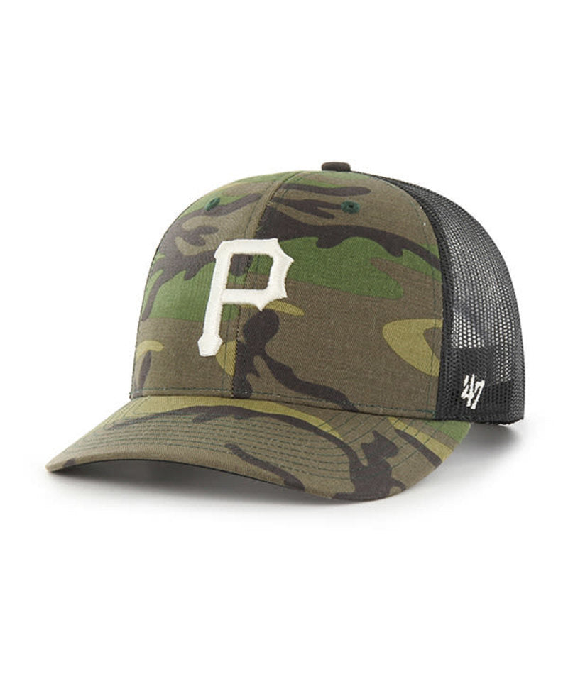 Pittsburgh Pirates '47 Brand Woodland Camo Trucker Mesh Snapback Hat