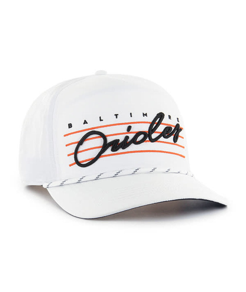 Baltimore Orioles '47 Brand Downburst Hitch Snapback Hat-White