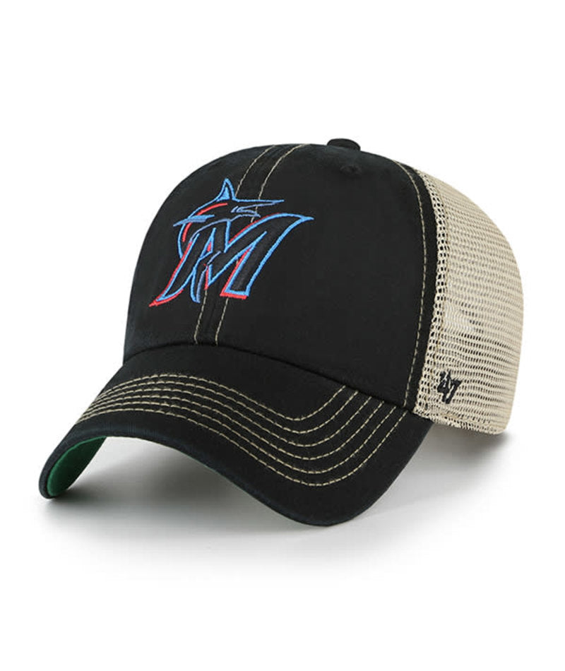 Miami Marlins '47 Clean Up Trawler Mesh Trucker Snap Back Hat