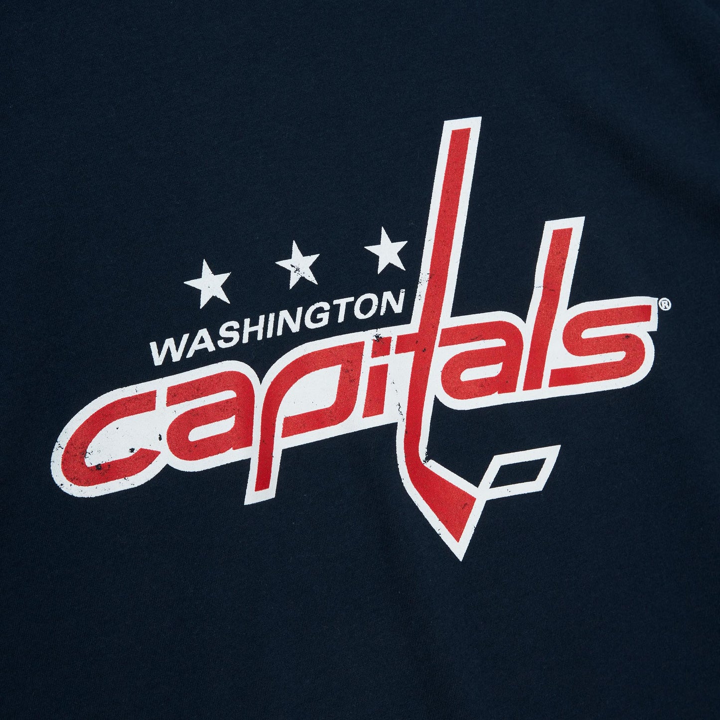 Washington Capitals Mitchell & Ness Distressed Long Sleeve Tee - Blue