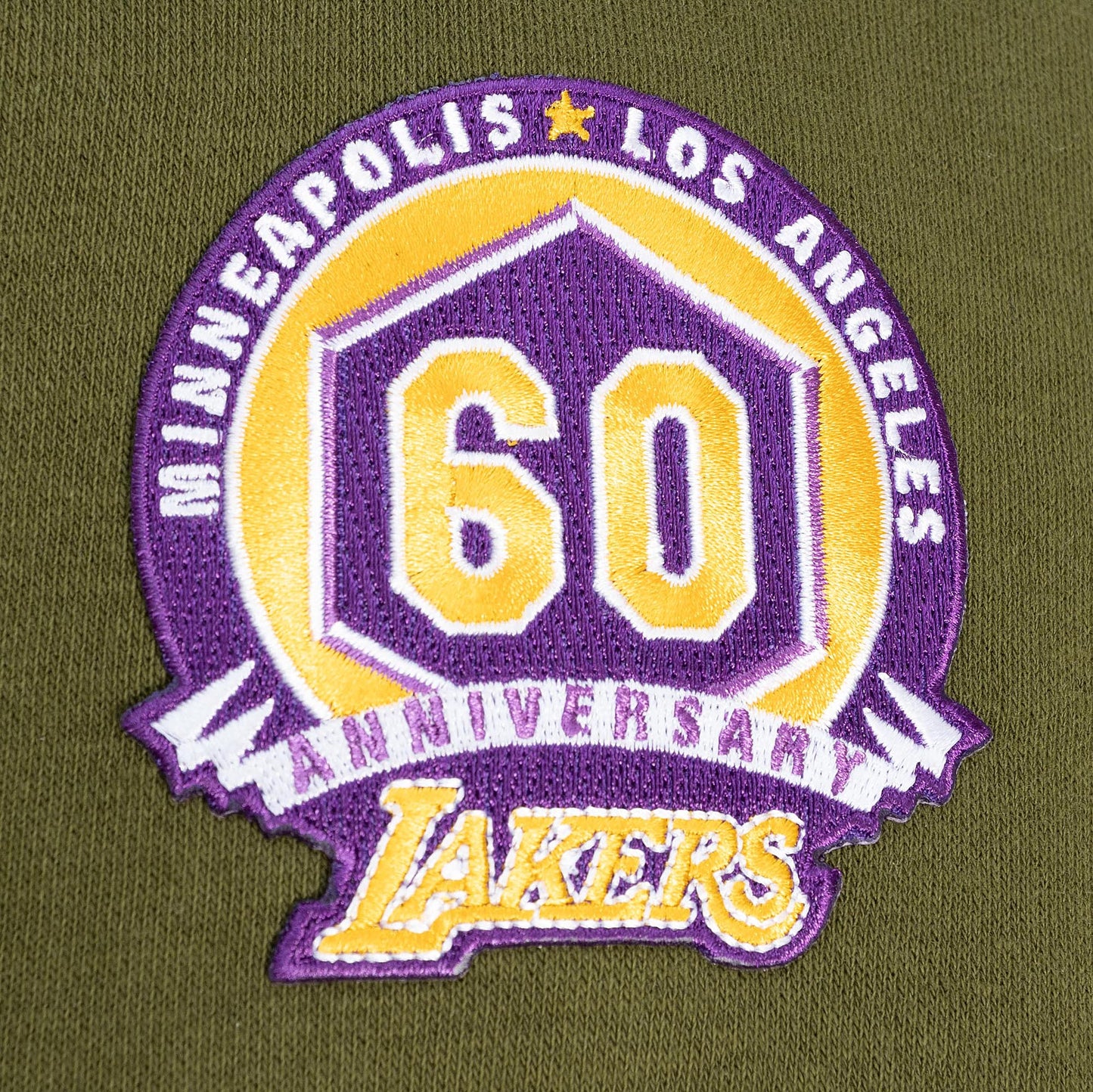 Los Angeles Lakers Mitchell & Ness Flight Script Olive Hoody