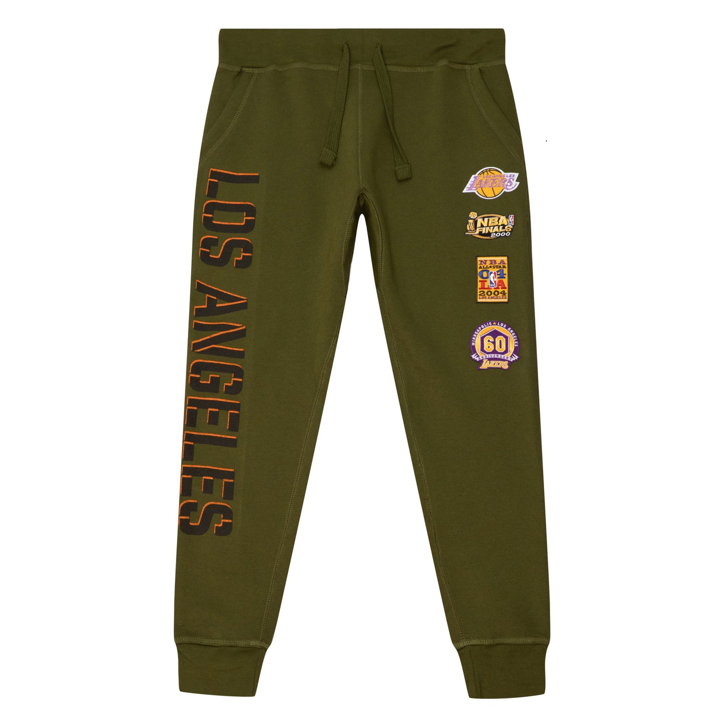 Los Angeles Lakers Michell & Ness Flight Script Olive Joggers