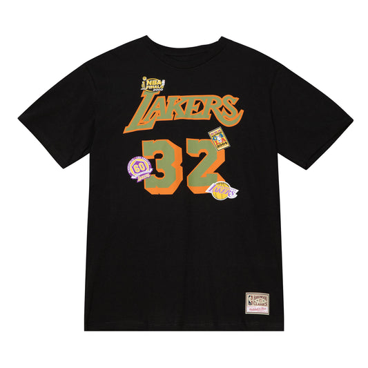 Los Angeles Lakers Mitchell & Ness # 32 Magic Johnson Flight Script Player T-shirt