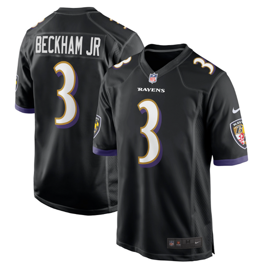 Baltimore Ravens #3 Odell Beckham Jr Nike Youth Game Jersey - Black