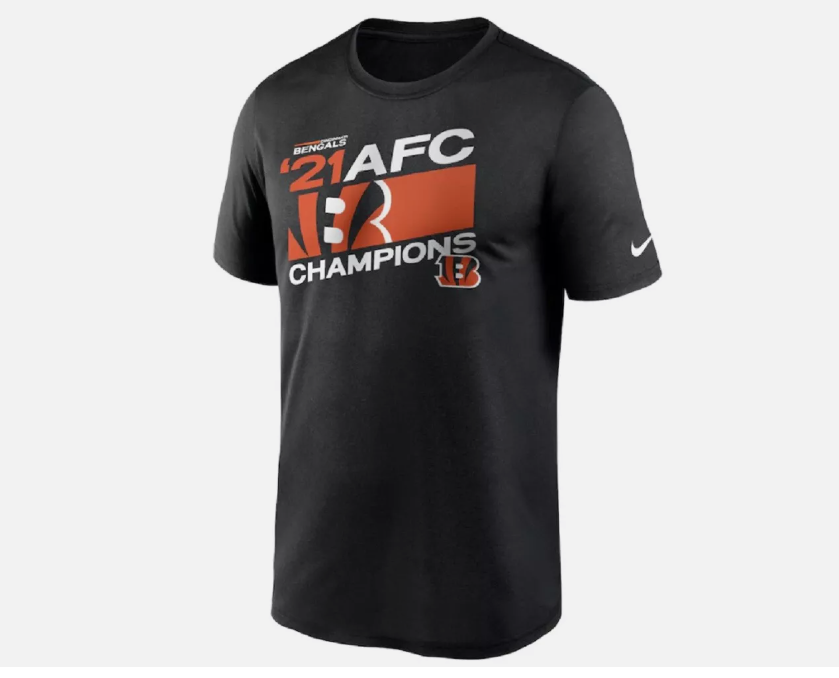 Cincinnati Bengals Nike Black 2021 AFC Champions Iconic T-Shirt