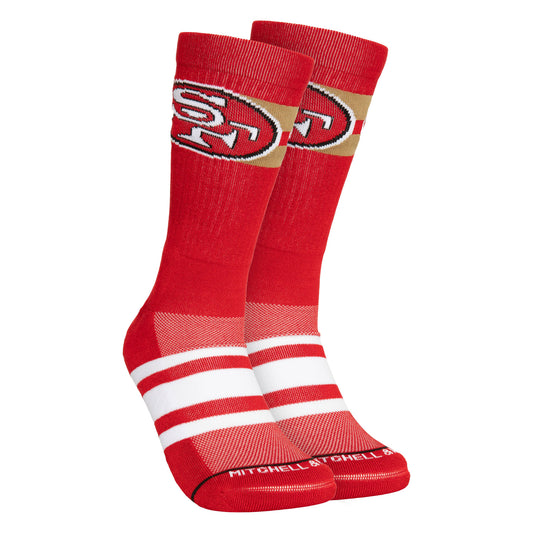 San Francisco 49ers Mitchell & Ness Lateral Garnett Red Crew Socks