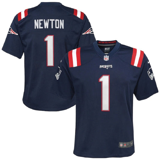 New England Patriots Nike  #1 Cam Newton Youth Jersey- Blue