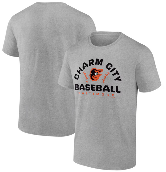 Baltimore Orioles Heather Gray "Charm City" Team Go For Two T-Shirt