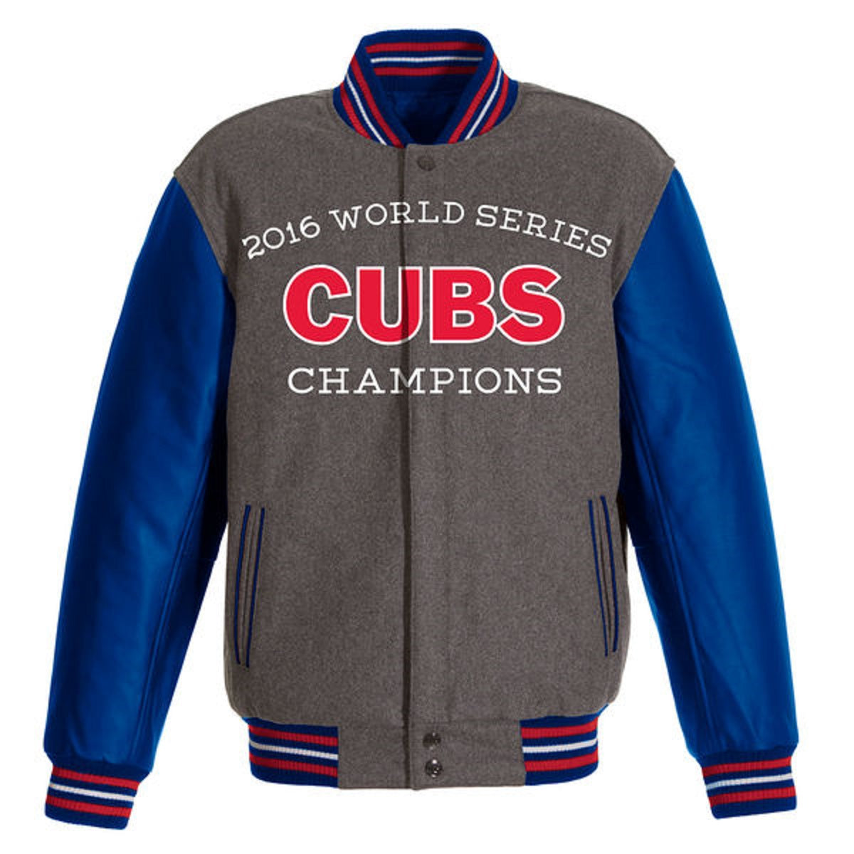 Chicago Cubs JH Design 2016 World Series Champions Commemorative Wool REV Jacket