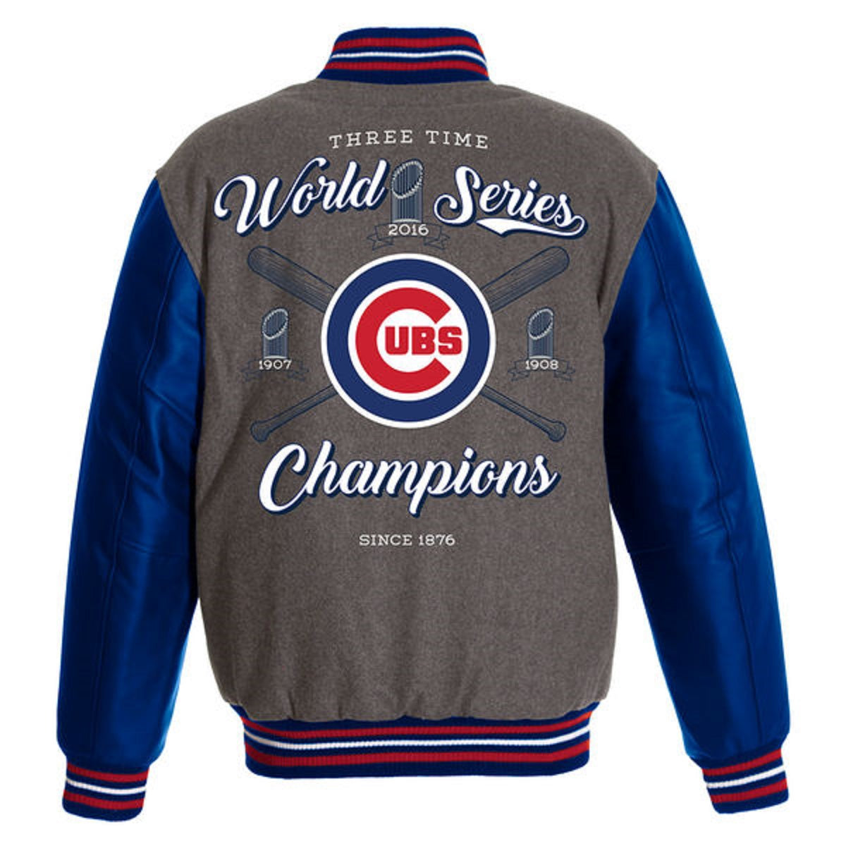 Chicago Cubs JH Design 2016 World Series Champions Commemorative Wool REV Jacket