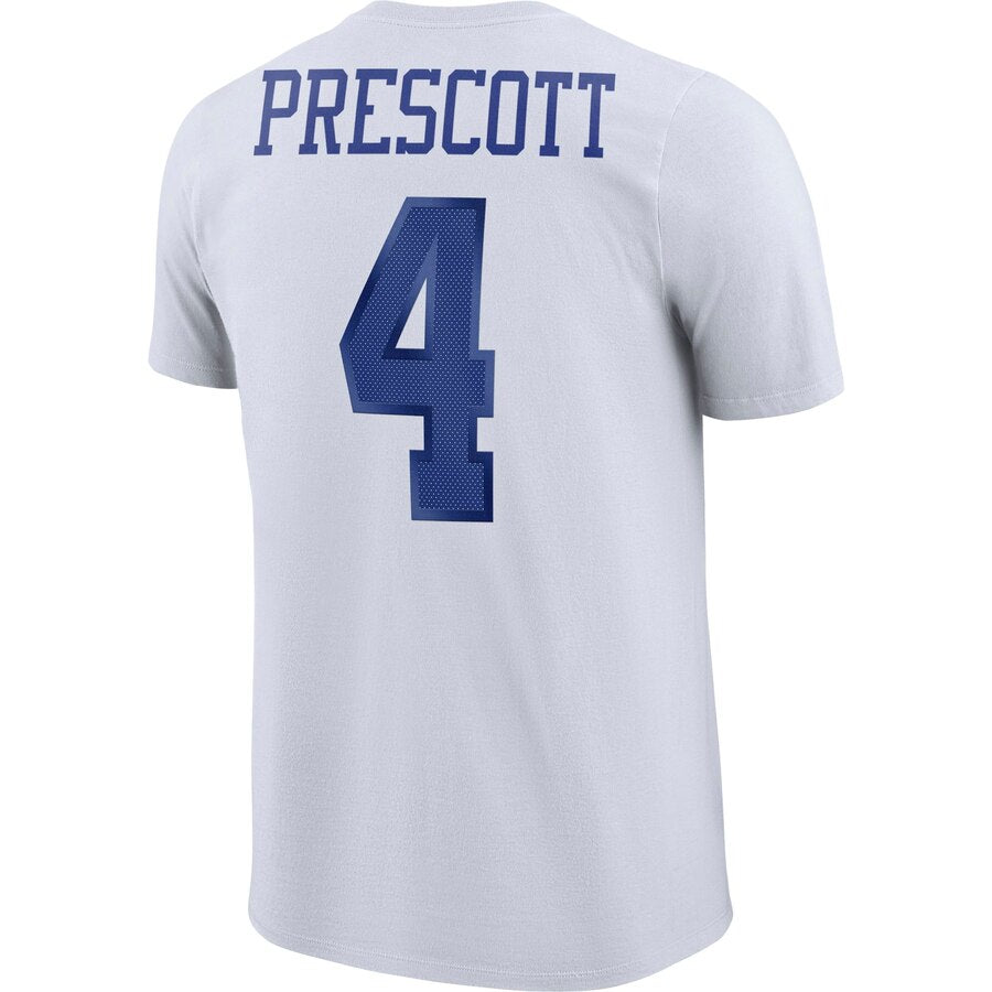Dallas Cowboys #4 Dak Prescott Pride Player 3 Nike T-shirts- White