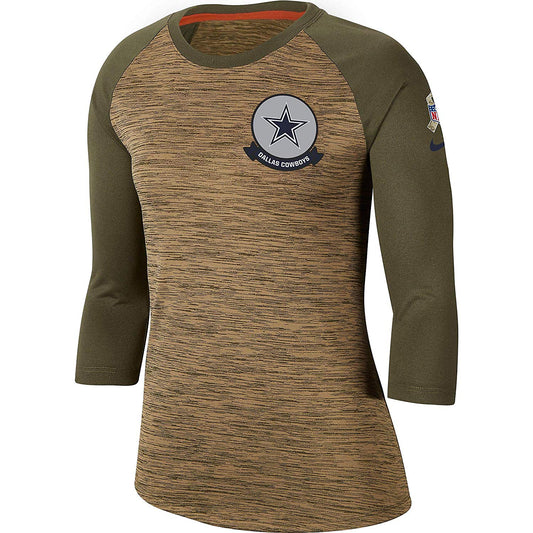 Dallas Cowboys Nike Women's Salute to Service Legend 3/4 Sleeve T-Shirt