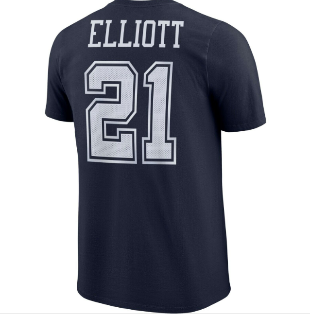 Dallas Cowboys Nike #21 Ezekiel Elliott Pride Player 3 Wordmark T-shirts