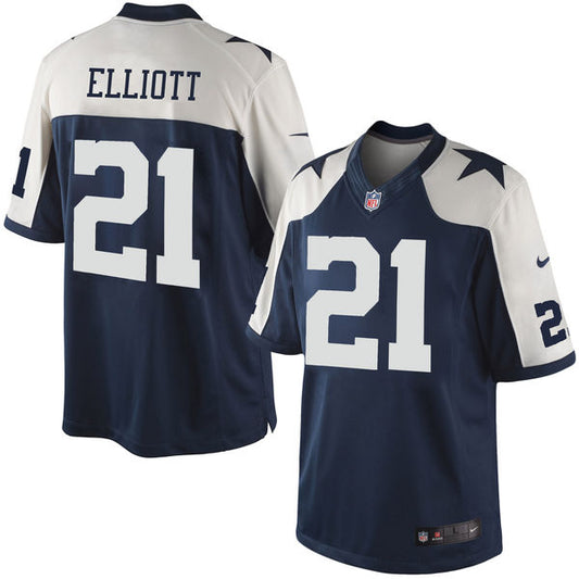 Ezekiel Elliott Nike Dallas Cowboys  Throwback Game Jersey - Blue/White