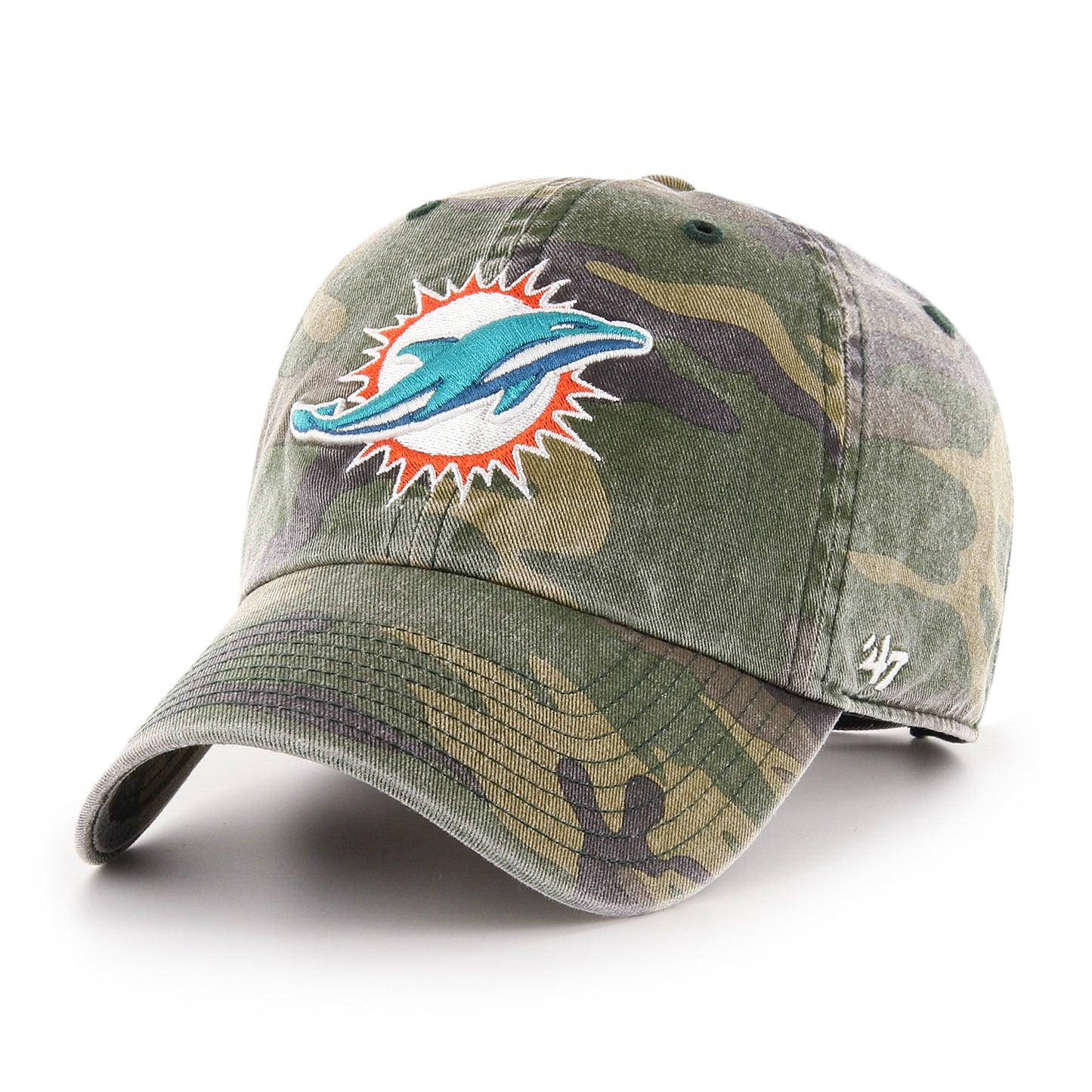 Miami Dolphins Cargo Camo '47 Clean Up Adjustable Dad Hat