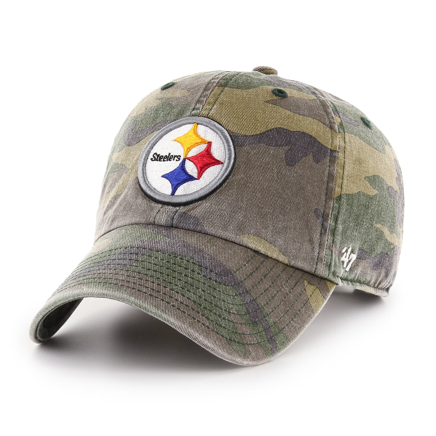 Pittsburgh Steelers Cargo Camo '47 Clean Up Adjustable Dad Hat