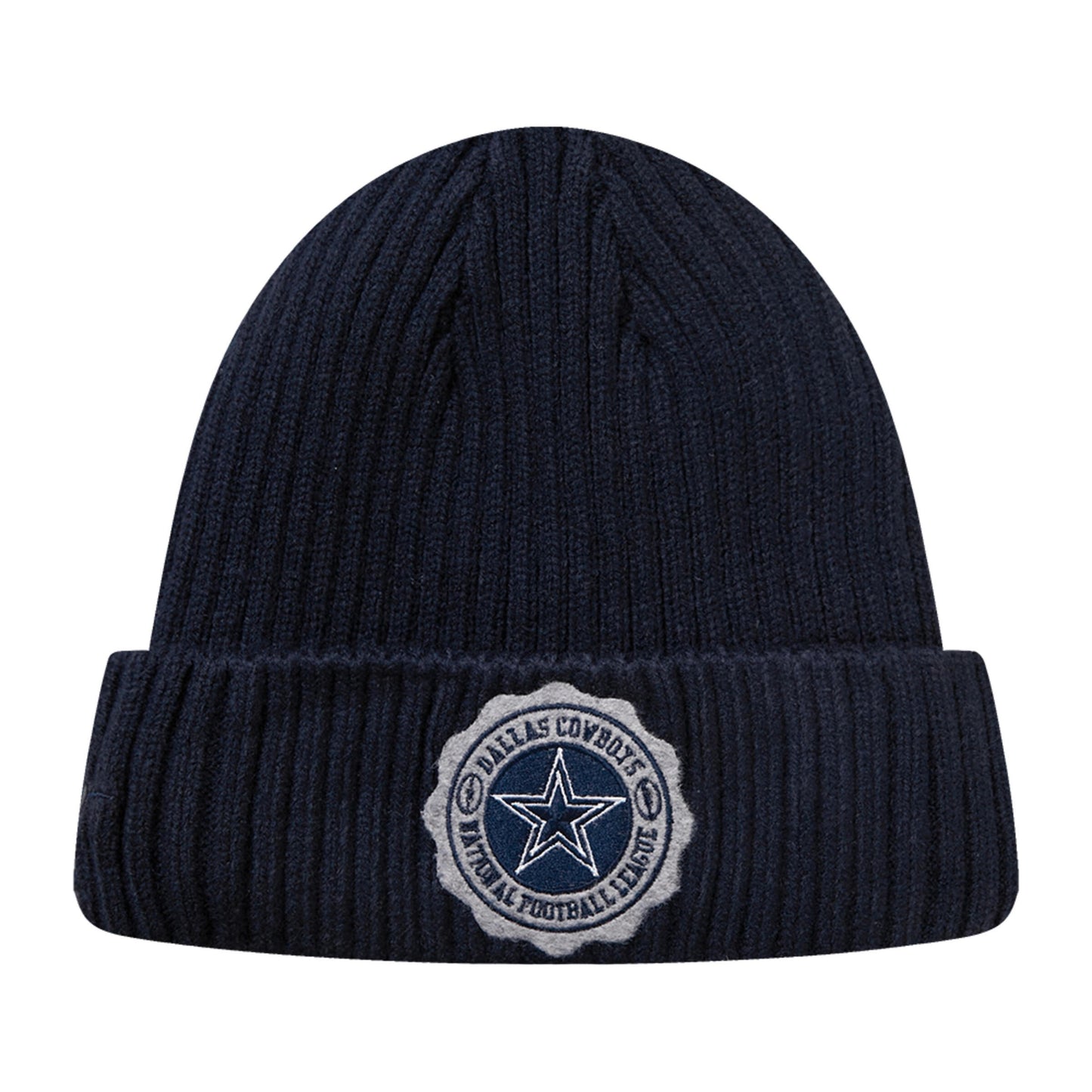 Dallas Cowboys Pro Standard Crest Emblem Beanie Knit Hat - Midnight Navy