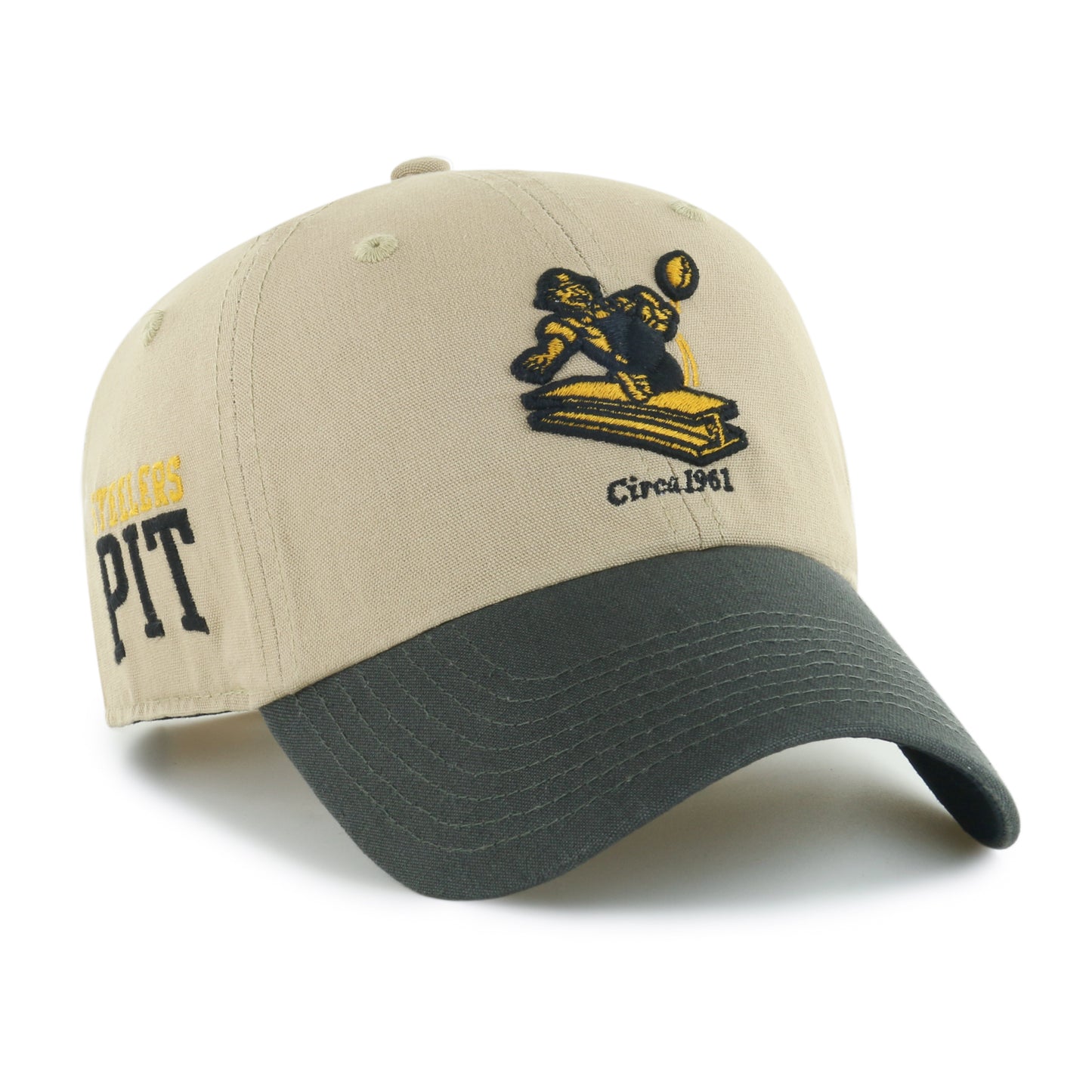 Pittsburgh Steelers '47 Brand Ashford Legacy Clean Up Adjustable Hat- Khaki
