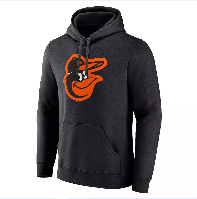 Baltimore Orioles Fanatics Branded Black Official Logo Pullover Hoodie