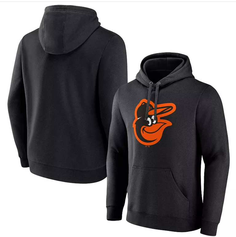 Baltimore Orioles Fanatics Branded Black Official Logo Pullover Hoodie