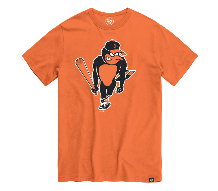 Baltimore Orioles '47 Brand Cooperstown Angry Bird Franklin Tee Shirt-Orange