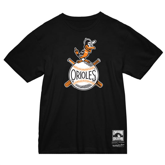 Baltimore Orioles Mitchell & Ness The Hartzell Slub T-Shirt- Black