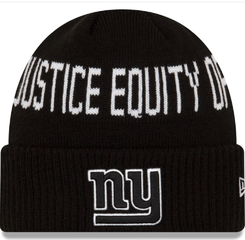 New York Giants New Era Black Team Social Justice Cuffed Knit Hat