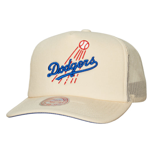 Los Angeles Dodgers Mitchell & Ness Evergreen Khaki Cooperstown Foam Trucker Snap Back Hat