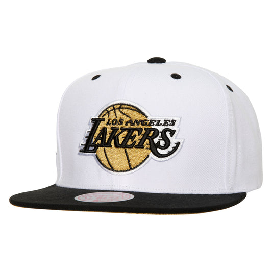 Los Angeles Lakers Mitchell & Ness MVP Hardwood Classic White/Gold Snapback Hat