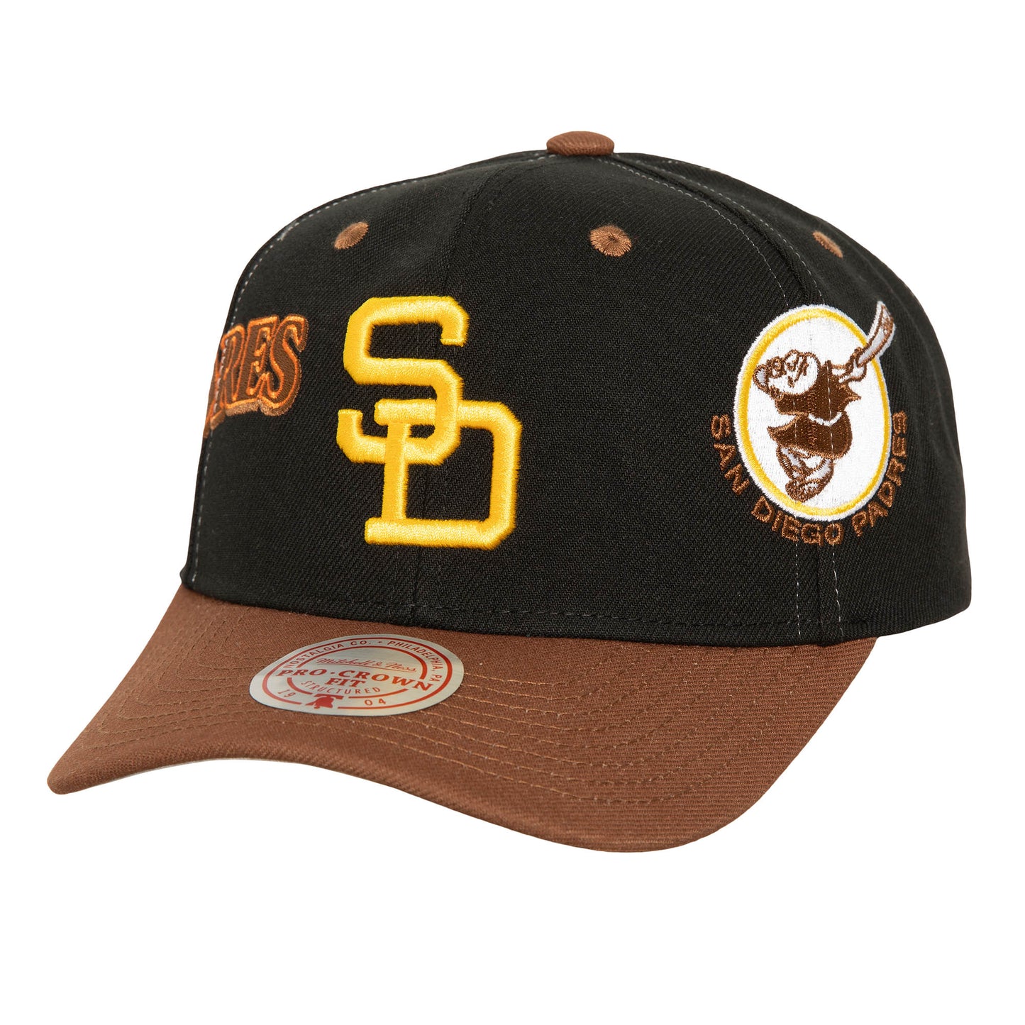 San Diego Padres Mitchell & Ness Over Bite Pro Crown Snapback Hat