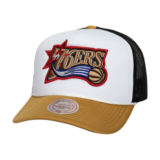 Philadelphia 76ers Mitchell & Ness Blocker Foam Trucker Snap Back Hat