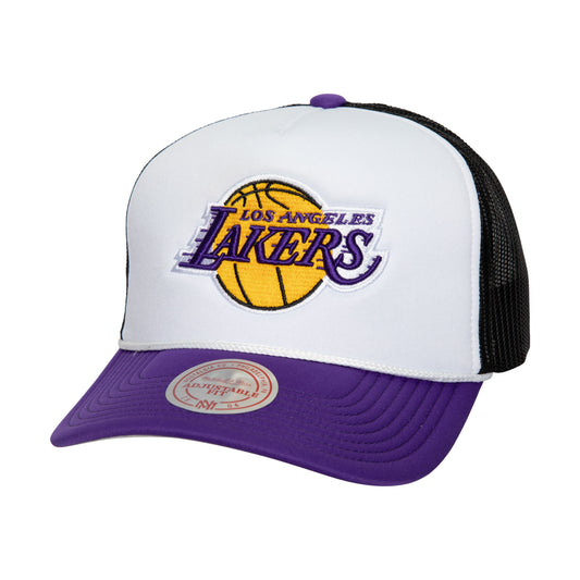 Los Angeles Lakers Mitchell & Ness Blocker Foam Trucker Snap Back Hat
